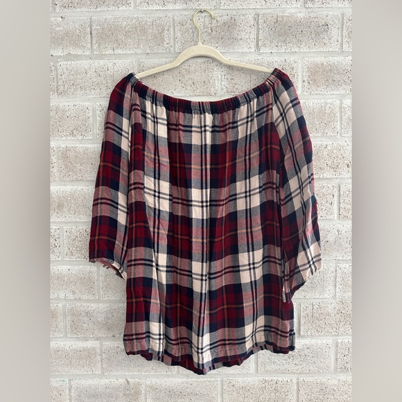 Anthropologie / Cloth & Stone / off the shoulder flannel top - Picture 5 of 6